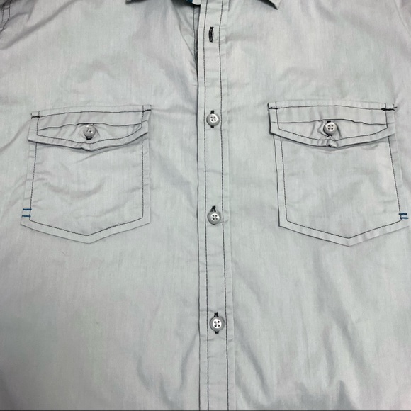 DRILL NYC Men’s Grey Button Down L/S Shirt w/Pockets + Great Details! NWOT - Picture 5 of 13